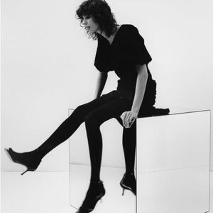 Zara Velvet Rushed Asymmetrical Skirt Size S